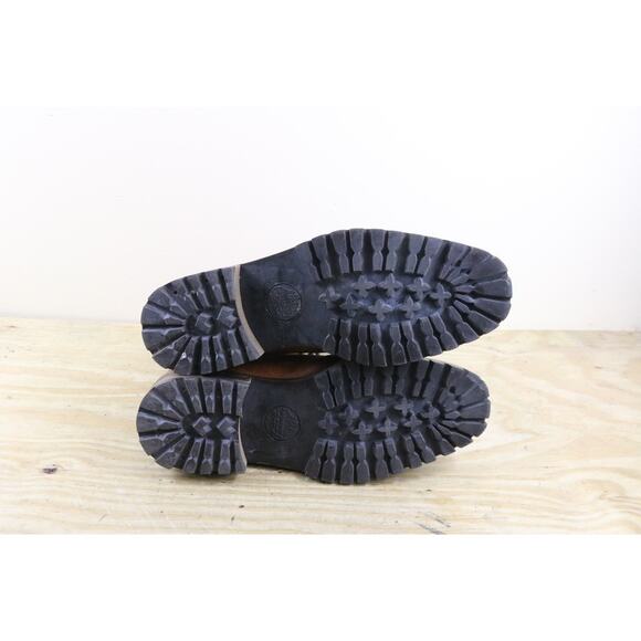 JOAN DAVID BOOTS 11.5 Brown Leather Combat Riding Shoes Italy Vintage - Picture 5 of 13